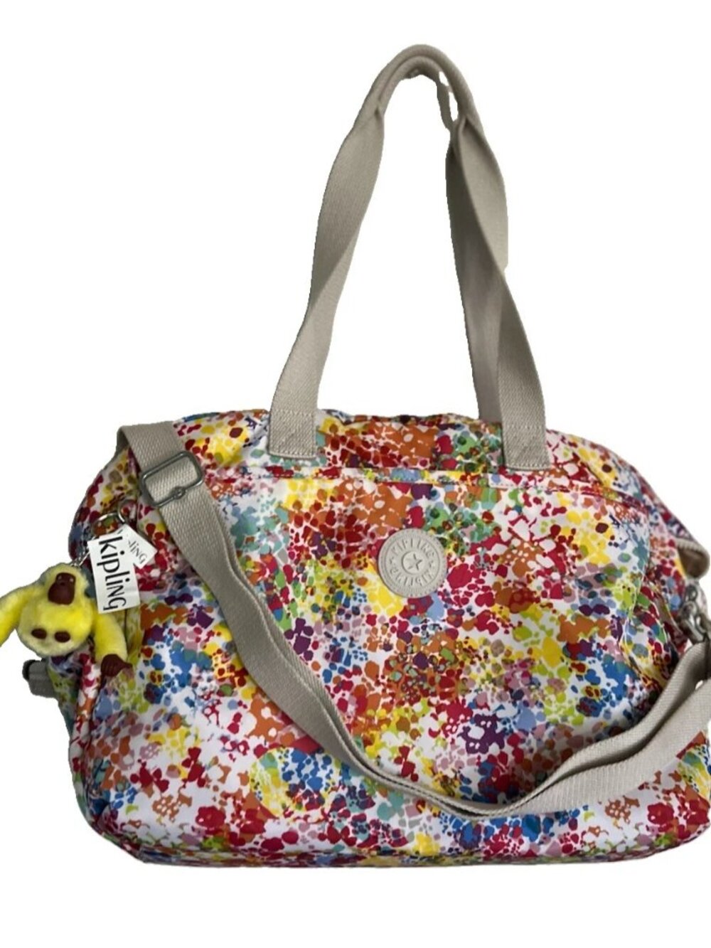 Kipling Crossbody Purse Travel Diaper GYM Bag Floral Multicolor Extra Large